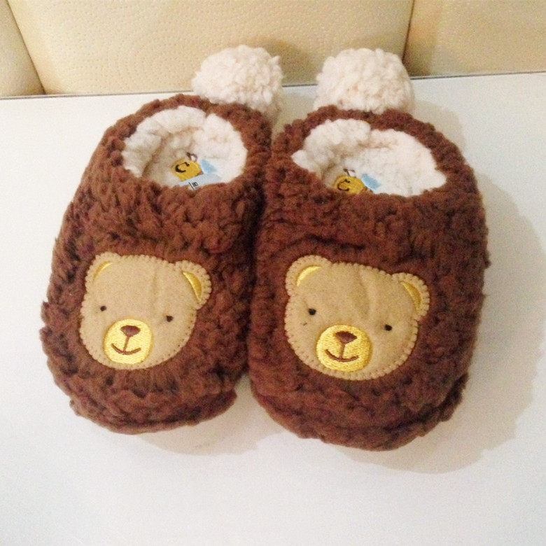 Pantoufles enfants en suède pour hiver - semelle caoutchouc - Ref 1017992 Image 12