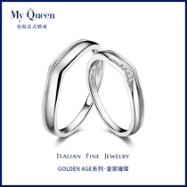Mankun V-shaped couples on the ring custom wedding ring proposal 18k platinum diamond diamond ring male ring female ring