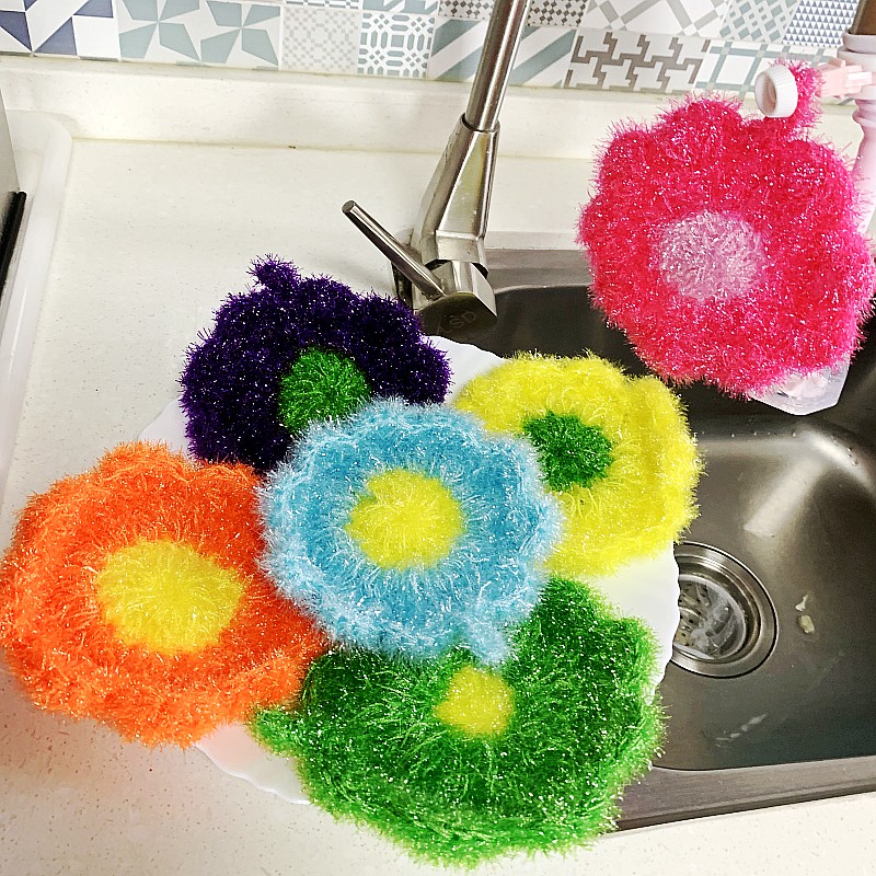 2 Korean strawberry dishwashes with small flower of plum dishwashing cloth acrylic handmade ravioli melon cloth