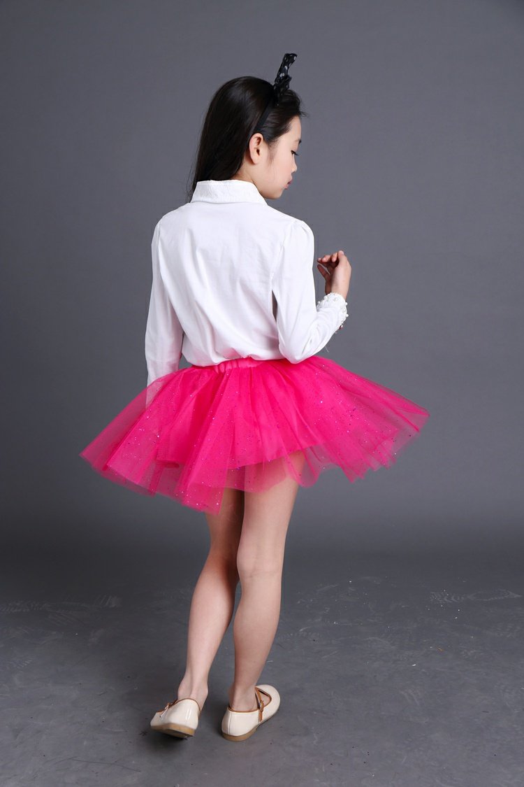Quần áo trẻ em cô gái công chúa váy pettiskirt hiển thị quần áo khiêu vũ váy ngắn váy lưới trẻ em pha lê áo kiểu cho be gái