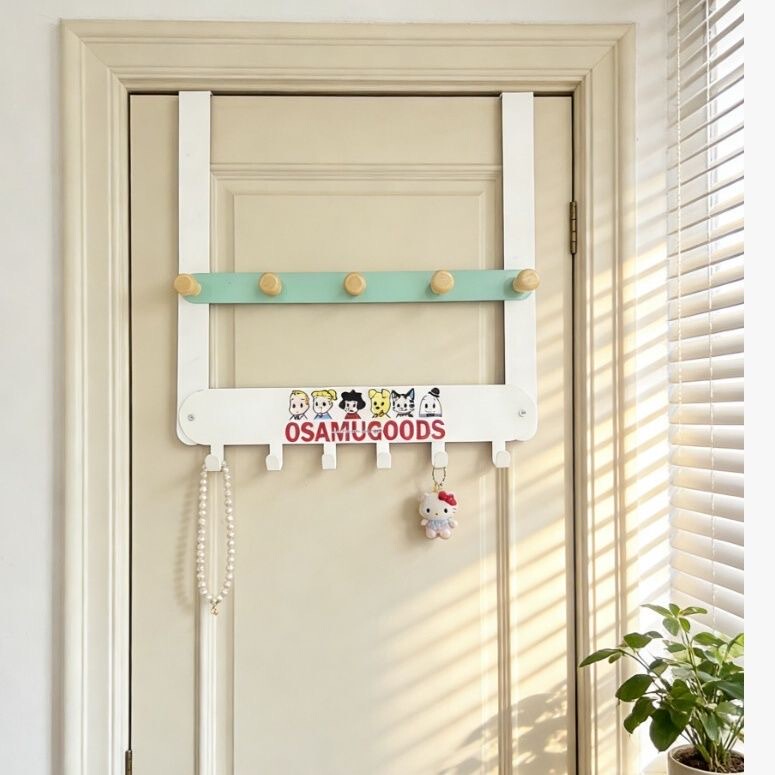No-Drill Door Hook for Bedroom, Clothes Rack, Storage Rack for Clothes, Bags, Keys, Adhesive Clothes Hanger, 5cm Thick