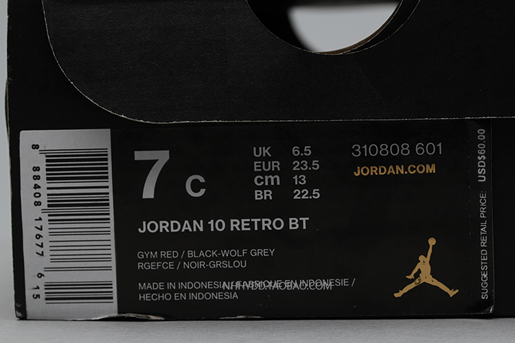 哄哄 Giày dép trẻ em Air Jordan 10 AJ10 giày trẻ em màu đỏ lớn 310807-310808-601 - Giày dép trẻ em / Giầy trẻ giày bitis trẻ em