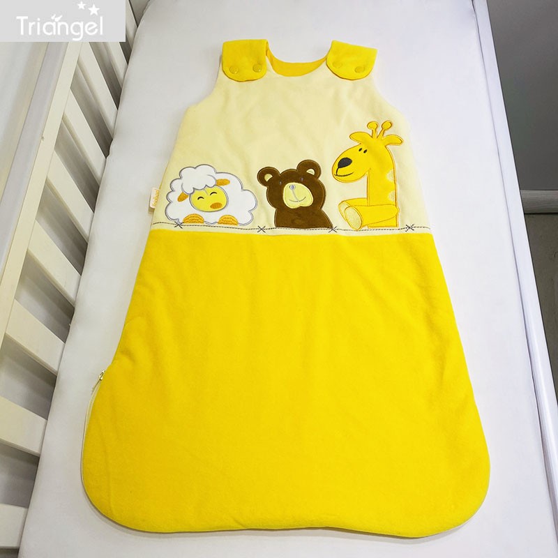 Export to Italy original single newborn baby vest integrated sleeping bag baby autumn and winter quilted anti-kick was cut label