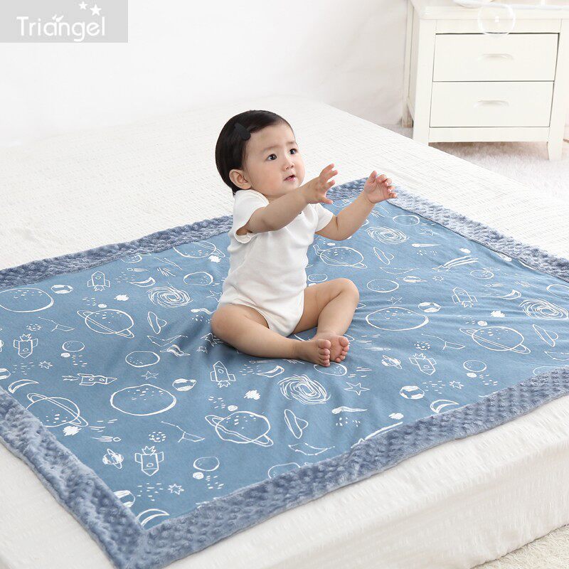 (German order) Double newborn baby soothing suede Grand blanket Baby Bean Bean Blanket Children Cover Blanket Spring Autumn Winter