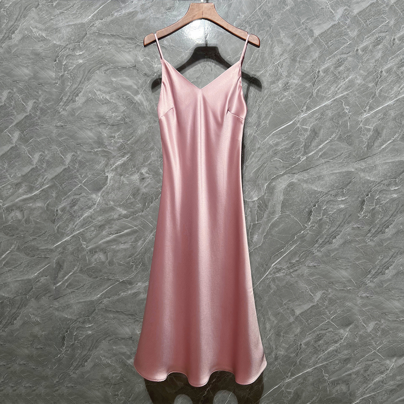 High-End Elegant Skirt, Suit Inner Layer, Base Skirt, Imported Acetate Slip Dress, Women's Glossy Satin Long Dress