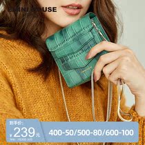 Imini bag womens bag new 2020 first layer cowhide shoulder messenger small round bag coin purse chain clutch bag