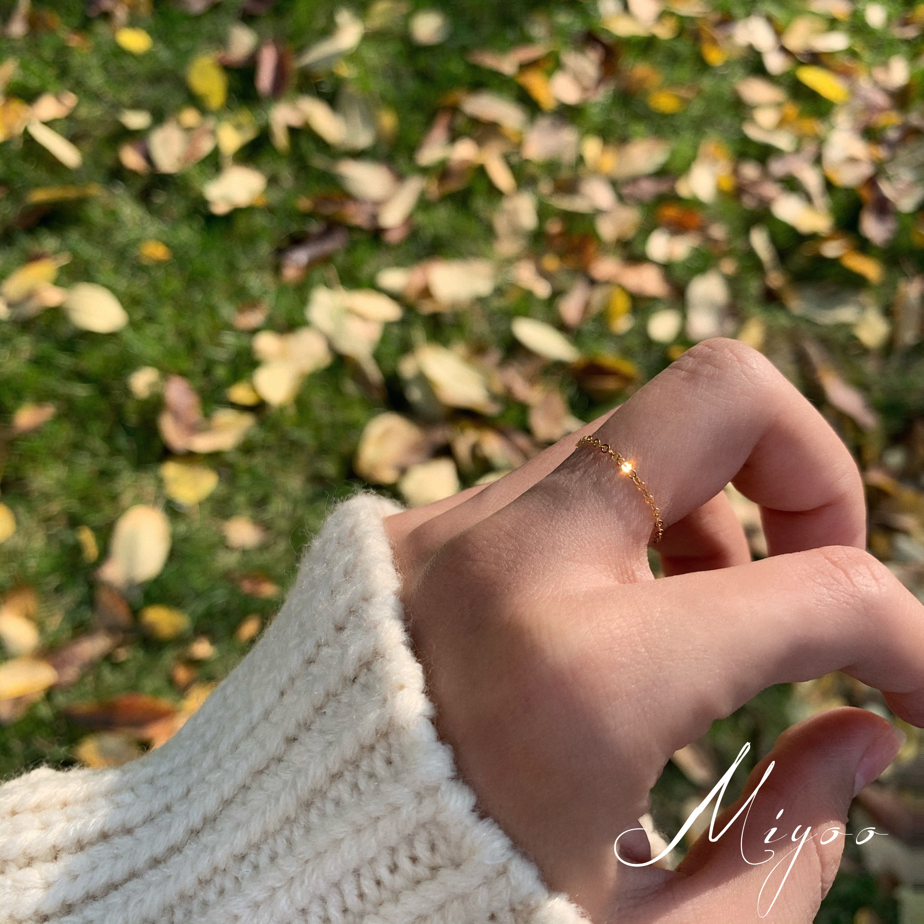 Small minimalist super good to ride the United States 14k package gold note gold basic model flash chain female soft chain ring