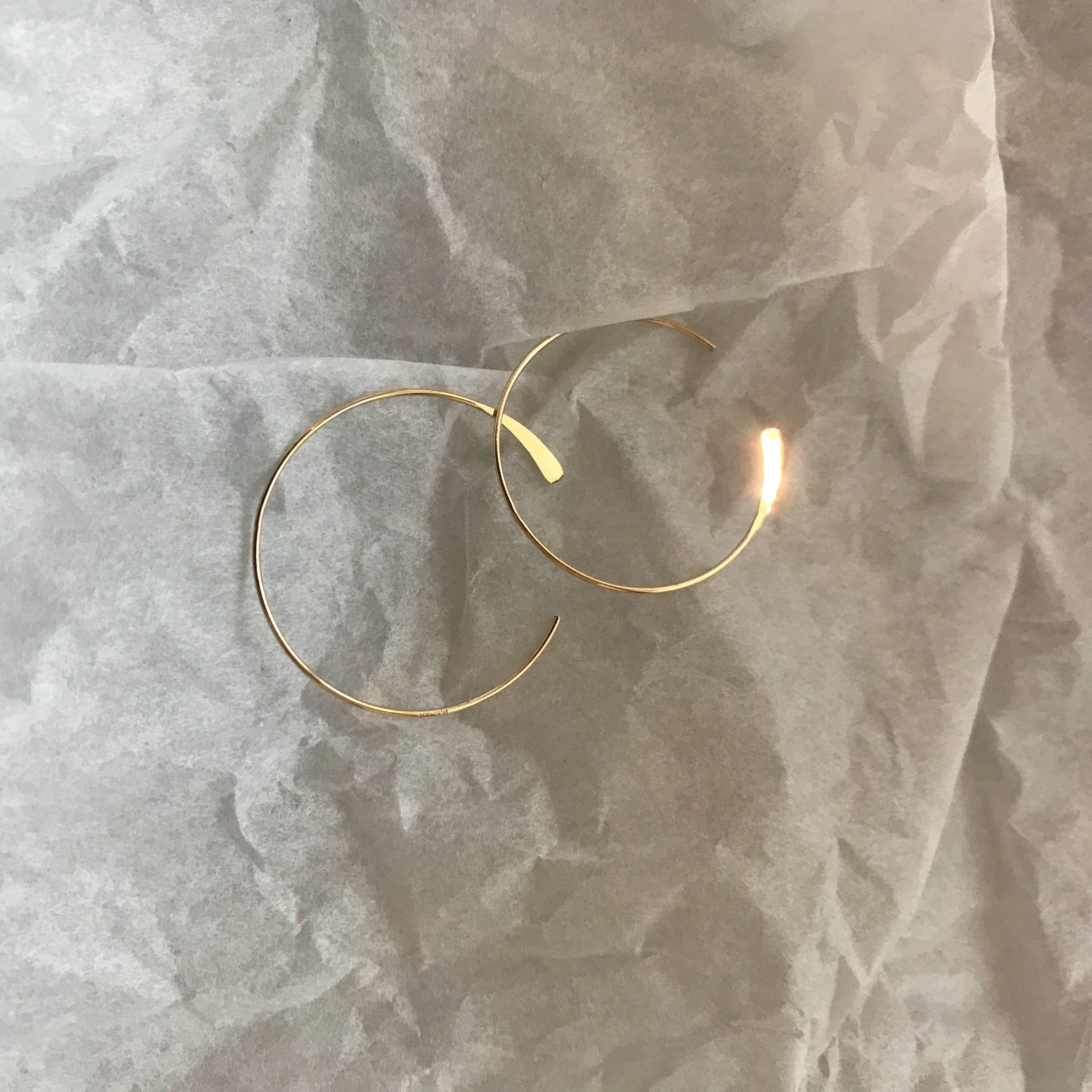 Handmade custom American 14k note gold minimalist wild French ear hook lazy earrings raise ears Ear hook does not fade