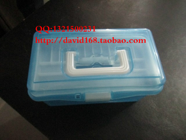 Transparent Small Tool Box Small Pencil Box Storage Box Small Medicine Box Double Layer Color Tool Box