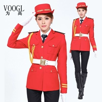 Đối với bất động sản mới cao bất động sản nữ quần áo hướng dẫn cộng đồng hình ảnh Dịch vụ an ninh đỏ Gang mùa thu và mùa đông dài tay phù hợp với nữ kiểu đồ bộ