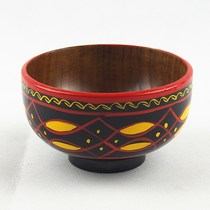 Sichuan Xichang Liangshan Yi lacquerware small wooden bowl handicraft ornaments Traditional handmade Wen play