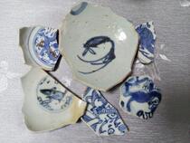 Rare animal series group Sanqing flower ancient porcelain sheet Monolithic Porcelain Antique specimen Pareal bag old porcelain Porcelain Bowl
