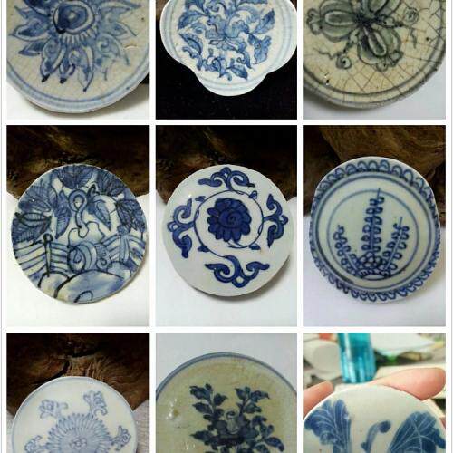 Ming-Qing Dynasty Boutique Flower Pattern Cup Cushion Maker series of ancient porcelain pieces Monolithic Old Porcelain Antique Collection Genuine and Old Objects