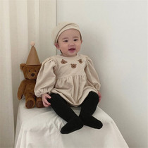 Ins Spring and Autumn Three Little Bear Princess Hacey Ocean Cute Female Baby Clothes A Year Old Suit Baby Climbing to Soak Up Bubbles