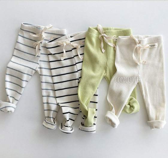 ins with the same baby children's clothing for boys and girls wild candy color pit thread stretch leggings spring and summer