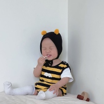 ins summer new genders baby boy striped bee hives winged little wings bag fart three sets baby photo clothes