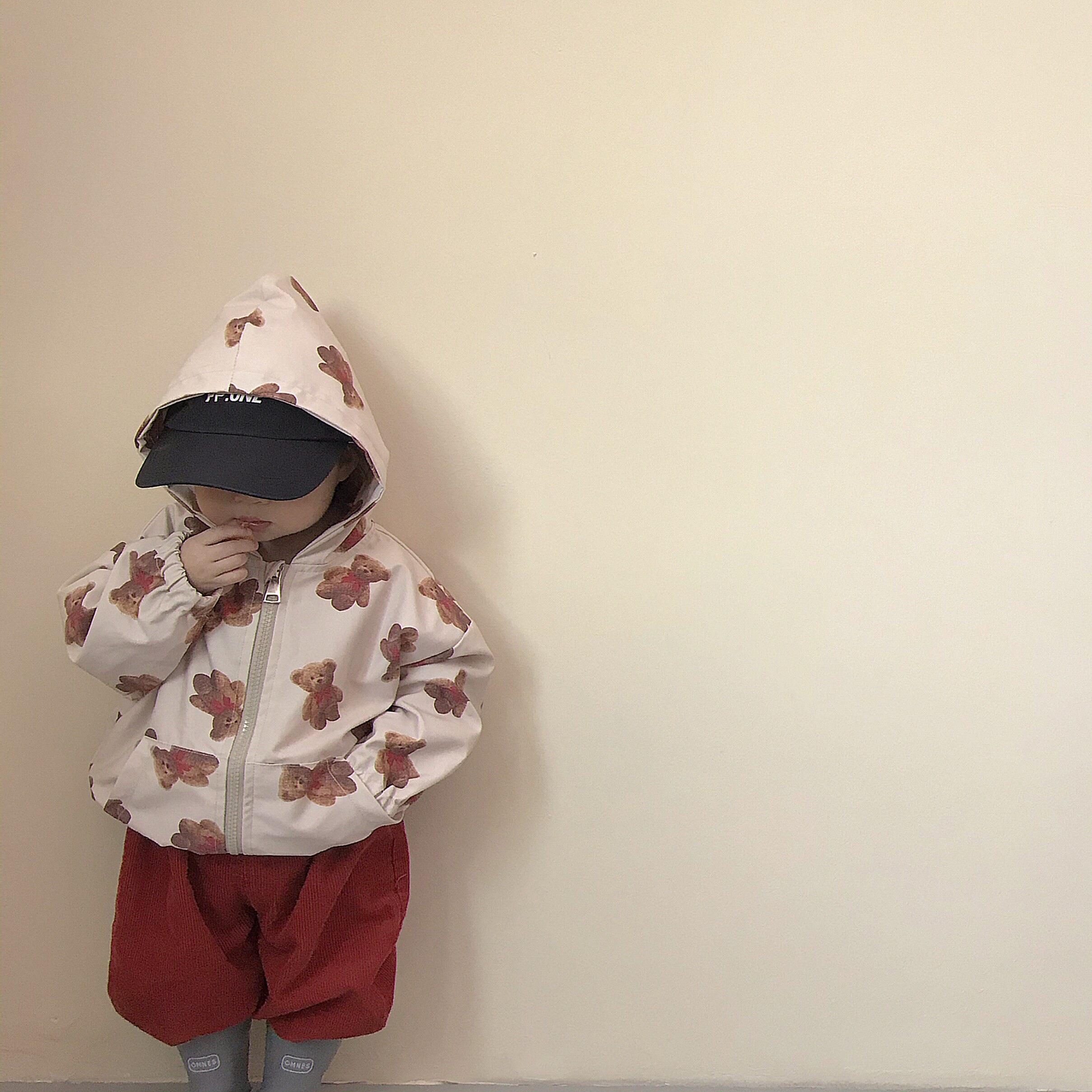 2022 new children jacket male and female baby wind clothes windproof spring and cap small bear jacket Han version pants child clothing