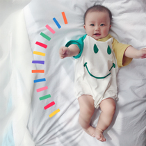 seeukids 2021ins new short-sleeved item smiley bag fart coat romper baby baby short-sleeved long-sleeved item