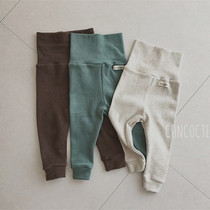 INS subsection baby high waist beating bottom pants male and female baby simple 100 lap up elastic pants to protect belly spring autumn summer