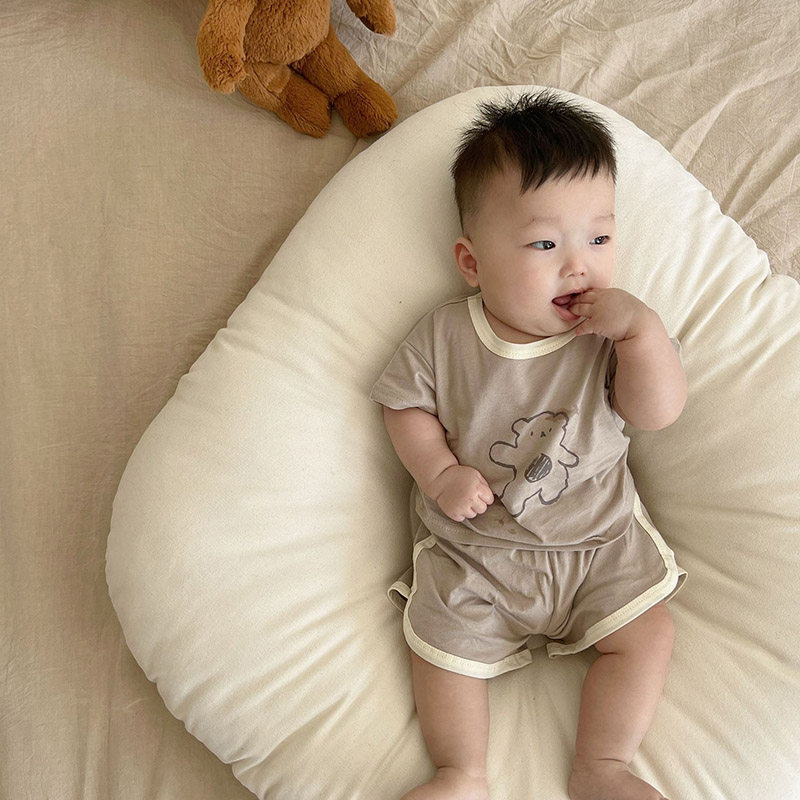 ins child clothing foreign pie two sets 2022 summer new newborns clothes cute short sleeve shorts suit