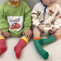 2022 Spring baby ins Harclothes new Long sleeves Korean version of Pack Farage Hello Apple Triangle Mens and womens climbing clothes