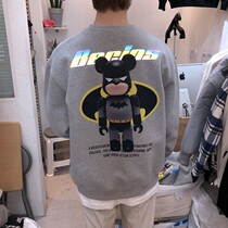 Round neck sweater for men and women ANAN Korea Dongdaemun autumn and winter trendy brand gradient color letter Batman print