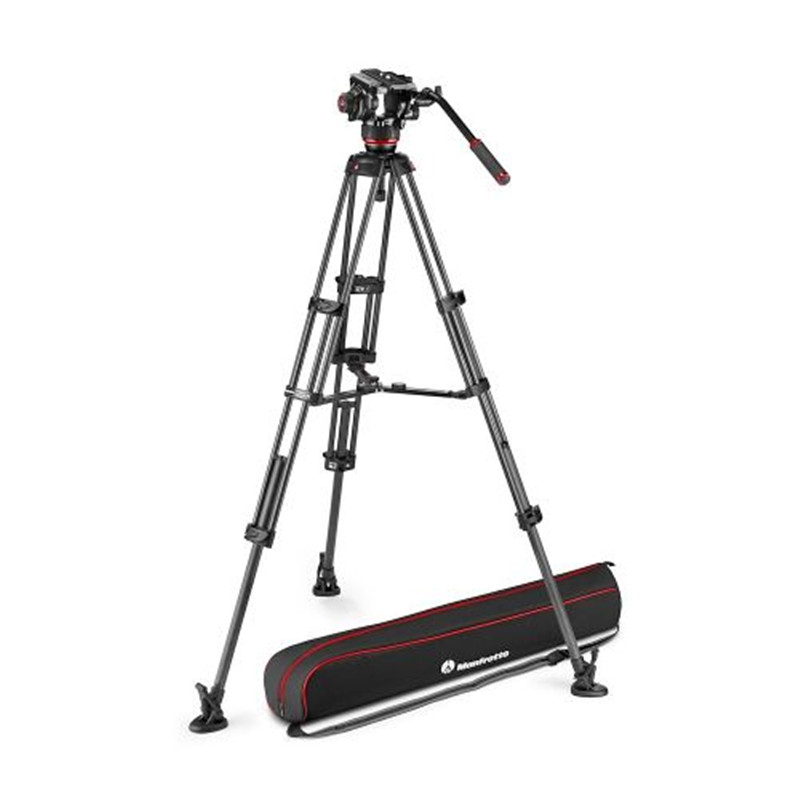 ManfrottoMVK504XTWINMC hydraulic camera tripod head and double pipe carbon fiber camera tripod suit