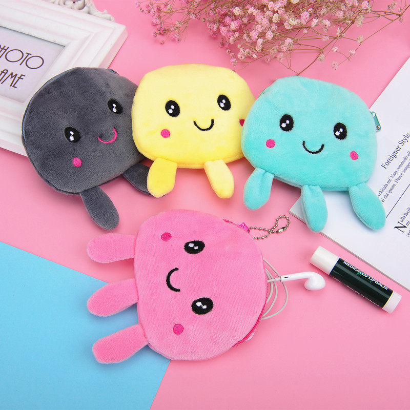 New Creative Jellfish plush toy Change Wallet packet red packet headset coin packet small gift