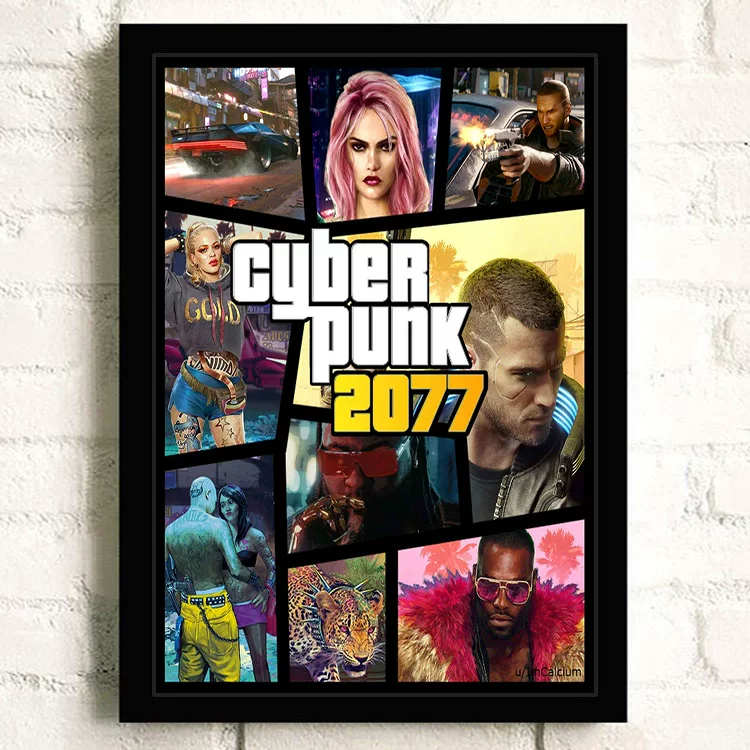 Постер киберпанк 2077 видеоигра Интернет-кафе периферия настенный стикер настенное украшение висячая картина настенная наклейка общежитие фоторамка