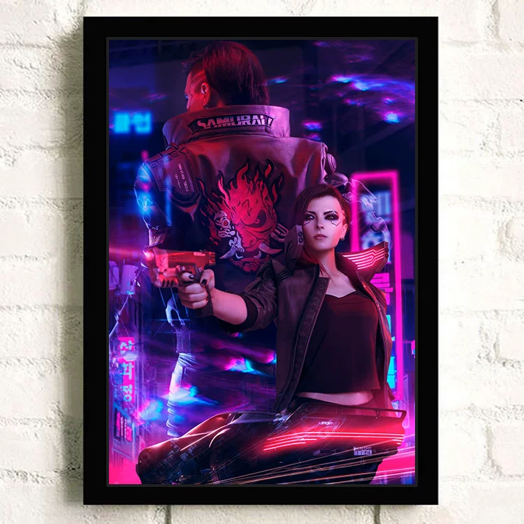 Постер киберпанк 2077 видеоигра Интернет-кафе периферия настенный стикер настенное украшение висячая картина настенная наклейка общежитие фоторамка