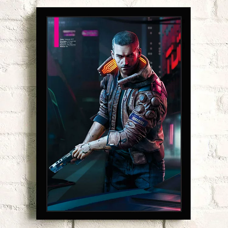 Постер киберпанк 2077 видеоигра Интернет-кафе периферия настенный стикер настенное украшение висячая картина настенная наклейка общежитие фоторамка