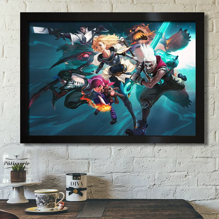 Двойной городской боевой постер League League of Legends LOL кадр для фото декоративный висячий раскрашенный фрески Tukinsus