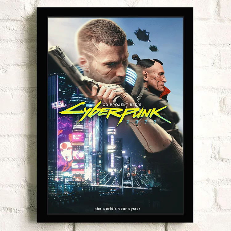 Постер киберпанк 2077 видеоигра Интернет-кафе периферия настенный стикер настенное украшение висячая картина настенная наклейка общежитие фоторамка