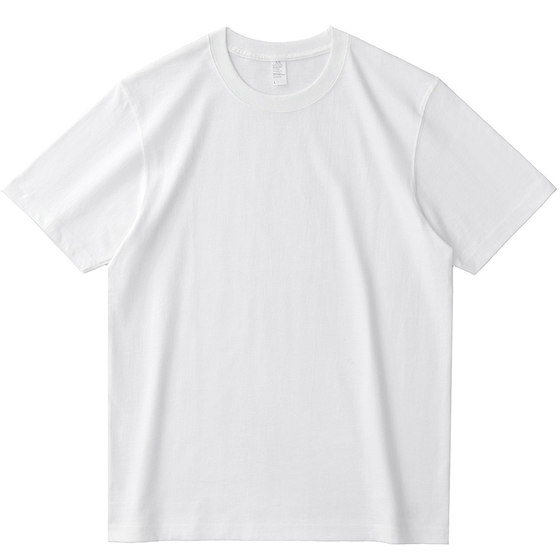 아메리칸 헤비급 티셔츠 남성용 기본 260G 레트로 솔리드 컬러 코튼 티셔츠 바닥 셔츠 두꺼운 흰색 반팔 티셔츠