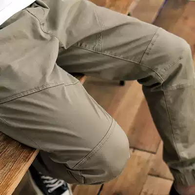 Three-dimensional tailoring slim ankle-length pants male Japanese vintage overdo overalls casual elastic boot pants drawstring pants men