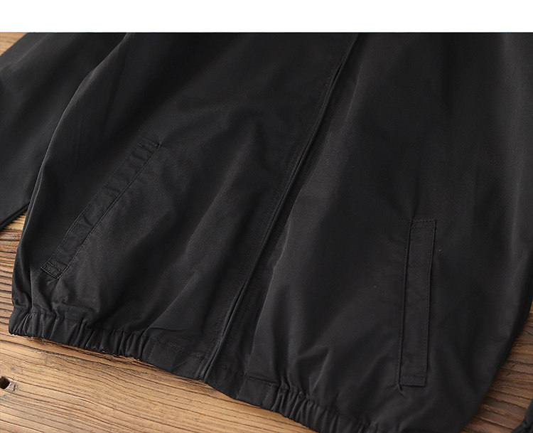 100% cotton vintage short zip-up lapel cotton cargo jacket jacket for men Spring and autumn