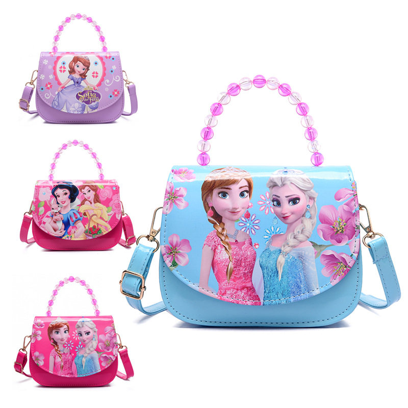 Girl Child Kits Princess Fashion Bag Little Girl Single Shoulder Skewed Satchel Cute Mini Ice Elsa Handbag