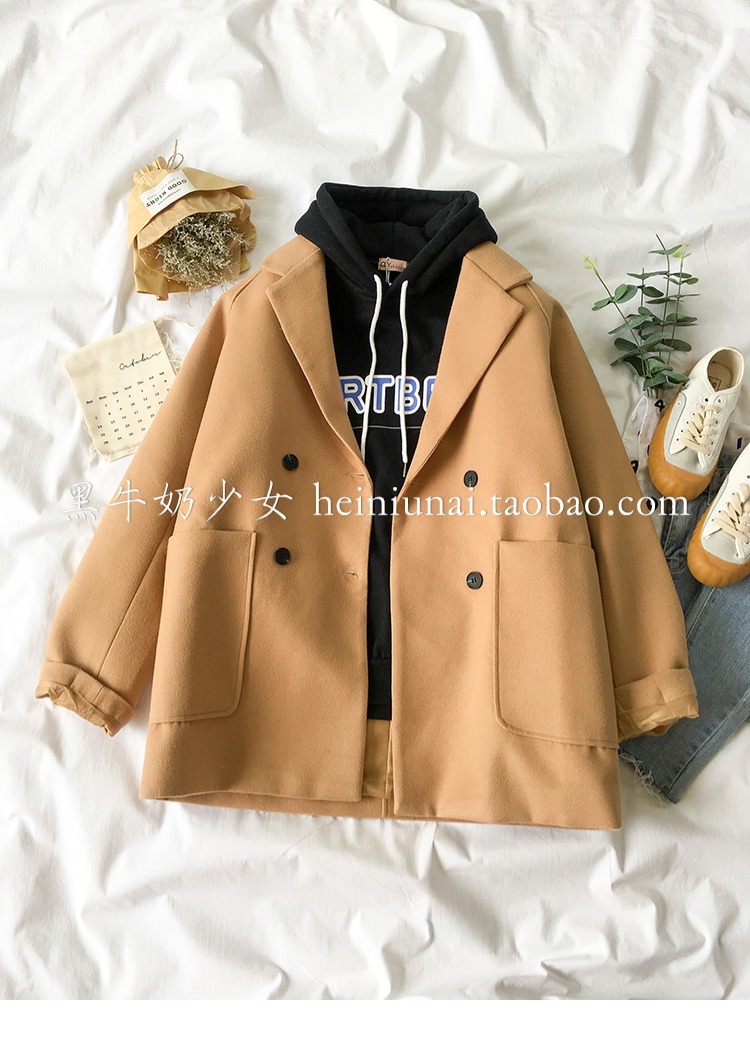Bộ đồ hai dây màu đỏ nữ thần mùa thu đông 2018 phiên bản mới của Hàn Quốc cộng với áo len dày nhung + áo len lông thủy triều áo blazer nữ