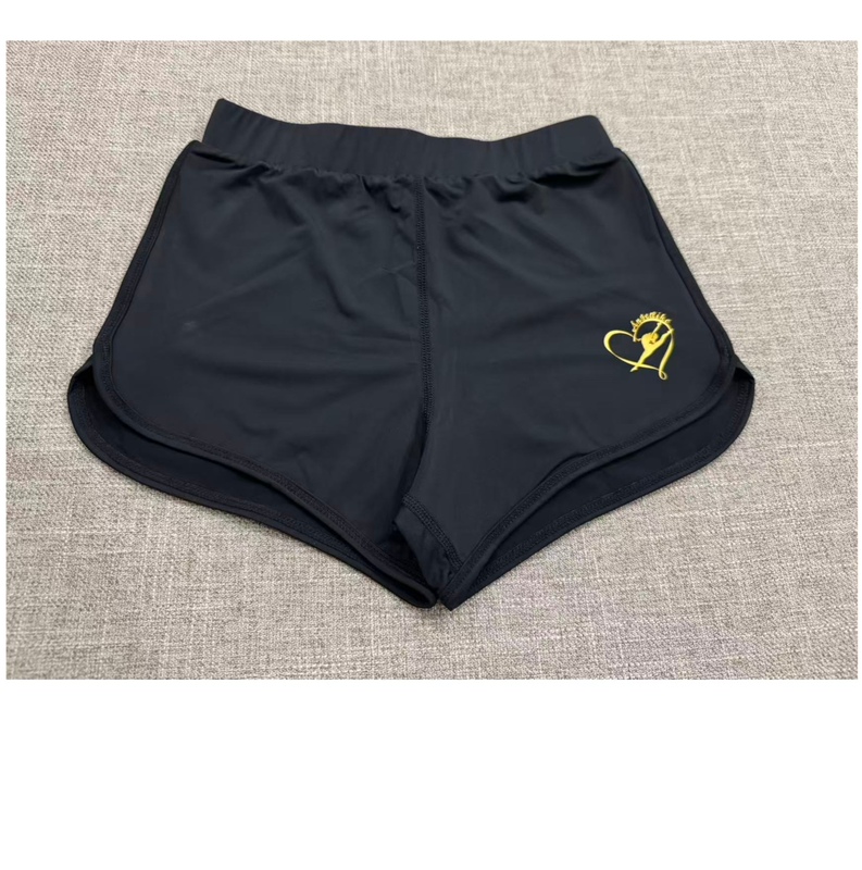 Maxima New Summer Girls' Artistic Gymnastics Training Shorts Black Printed Sports Shorts
