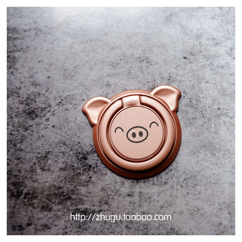 Năm mới Lucky Pig Khung kim loại Hàn Quốc Khung di động Phổ Apple ipxsmax Điện thoại di động Vòng khung Nữ - Nhẫn nhẫn lông voi