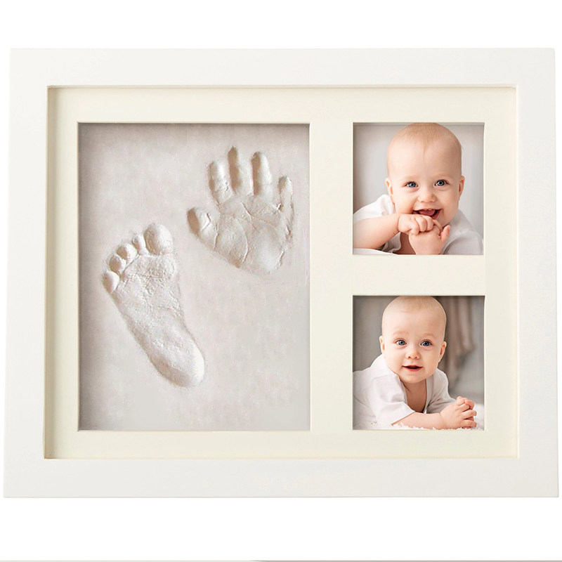 Baby hand and foot print mud fetal hair souvenir photo frame Newborn baby hand and foot print Permanent full moon 100 days gift