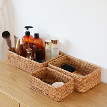 At the beginning of the art Vietnamese rattan storage basket household kitchen storage basket desktop sundries snacks toy storage box