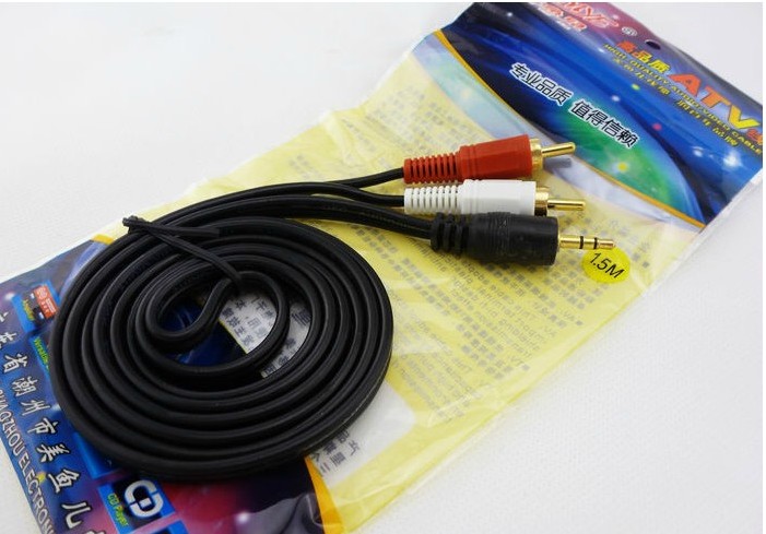 Meiyuer 3 5 Turn double Lotus head line one point two audio line speaker split Lotus line sound Line