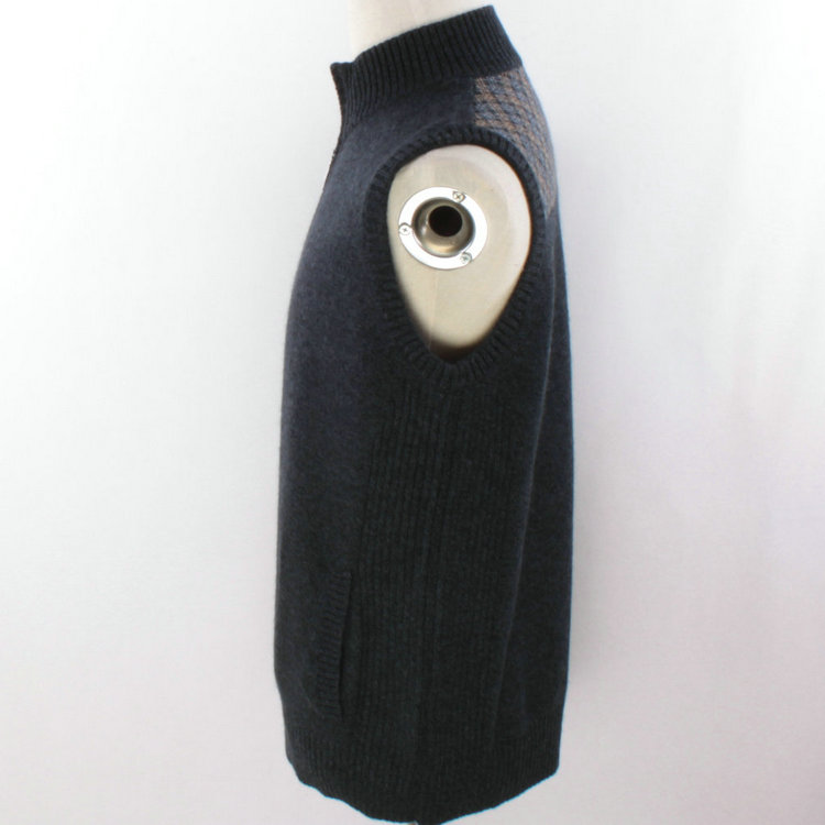 17 mùa thu và mùa đông người đàn ông mới của cashmere áo len vest pocket pocket màu rắn nam dây kéo nửa cao cổ áo dày tóc vest áo công sở nam