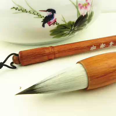 Brush Short front rabbit brush Zihao old technician refined antique large-scale painting peony head writing official script seal script special pen