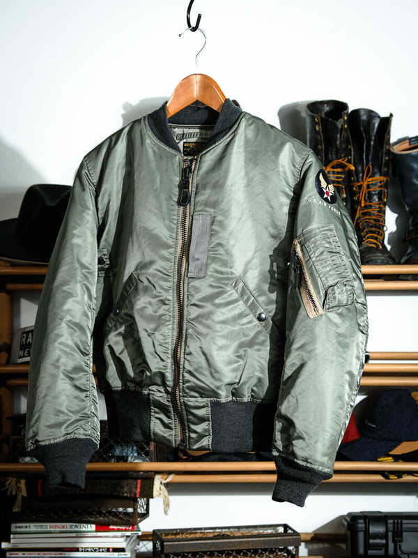 Ma1 American-Style Oversized Bomber Jacket, Original 8279 Gray-Green 66 Nylon Raw Wool Ribbed Flight Jacket Cotton Coat