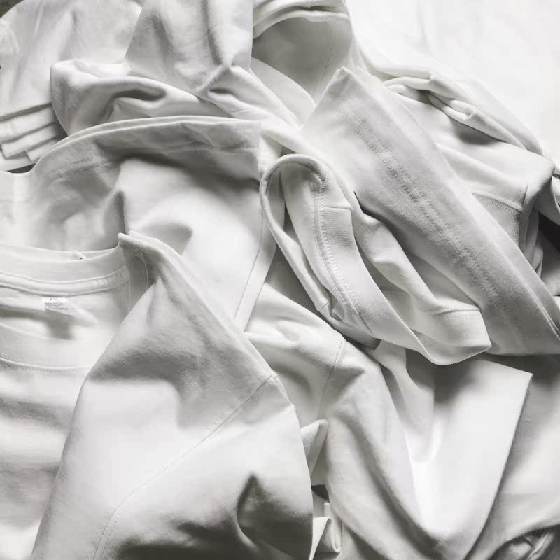 SIMONS Mật độ cao dày nặng Cotton dày Màu tinh khiết Áo thun ngắn tay Đồng bằng trắng tinh khiết không thể kết hợp Bông áo polo gucci