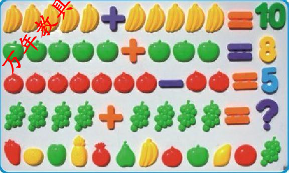 Kindergarten early education 10 plus subtraction blackboard magnetic teaching aid demonstration emulating fruit magnetic teaching aid toy-Taobao