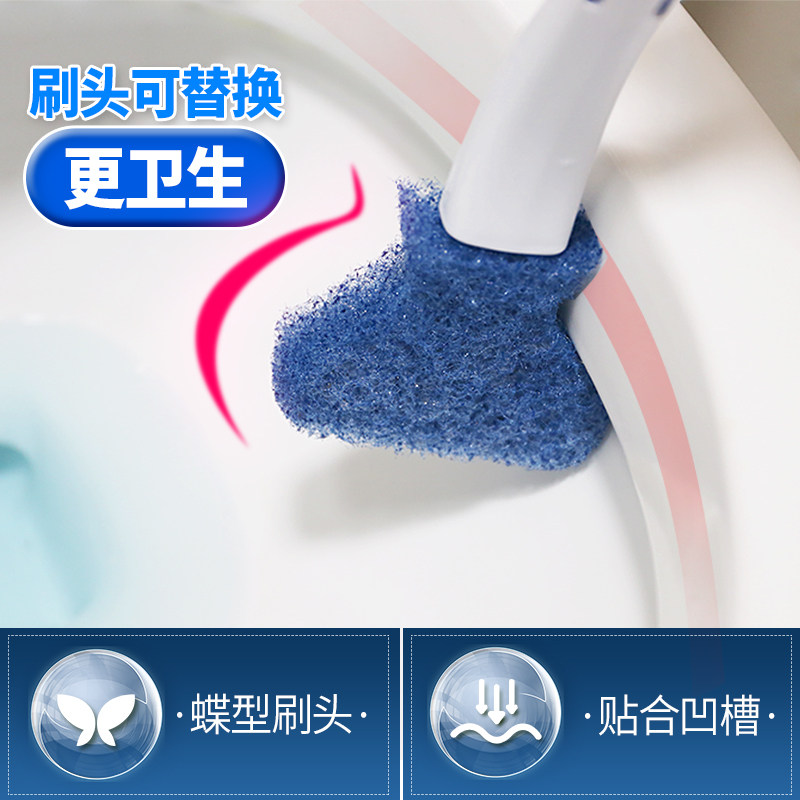 3M Sigh high lasting toilet brush suit hanging wall style wash toilet Baise cloth brushed long handle to dead angle toilet cleaning