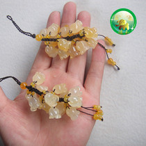 A cargo Yellow Dragon jade ice seed pomegranate flower mobile phone pendant cheongsam press flap